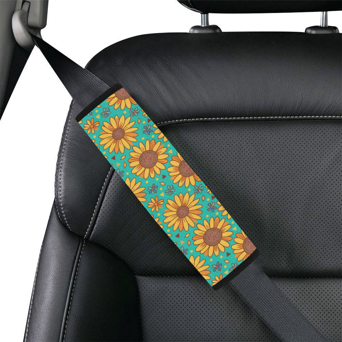 Sunflower Pattern Print Design SF013 Car Seat Belt Cover