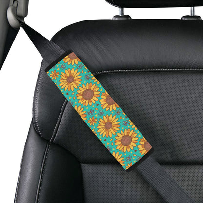 Sunflower Pattern Print Design SF013 Car Seat Belt Cover