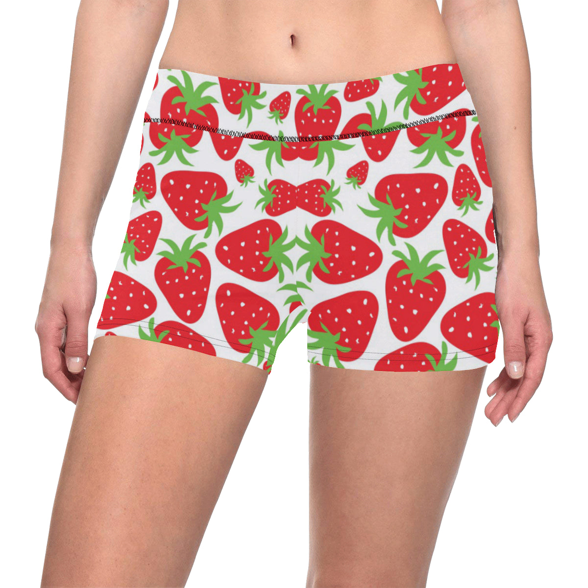 Strawberry Pattern Print Design SB01 Yoga Shorts