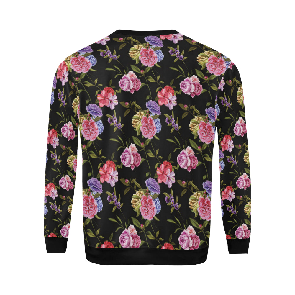 Carnations Pattern Print Design CN05 Men Long Sleeve Sweatshirt