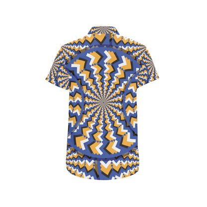 Optical illusion Pattern Print Design A01 Men's Short Sleeve Button Up Shirt