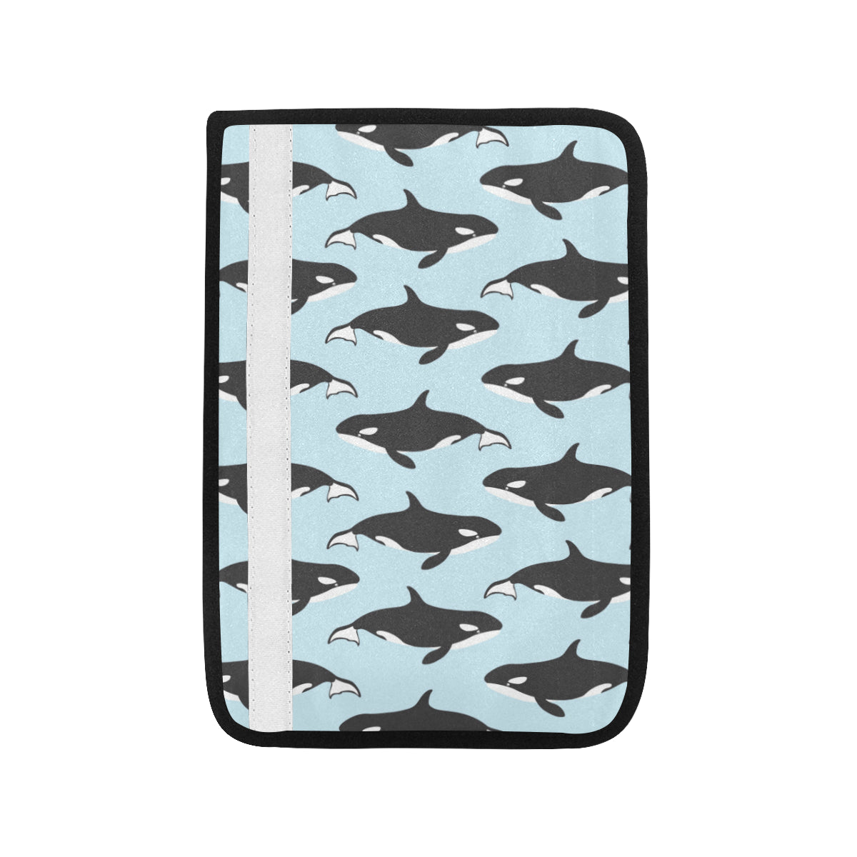 Killer Whale Pattern Print Design 01 Car Seat Belt Cover