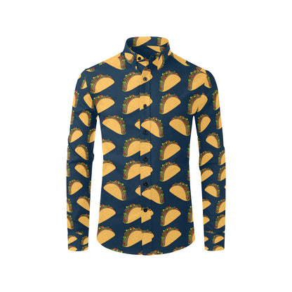 Taco Pattern Print Design TC04 Men's Long Sleeve Shirt