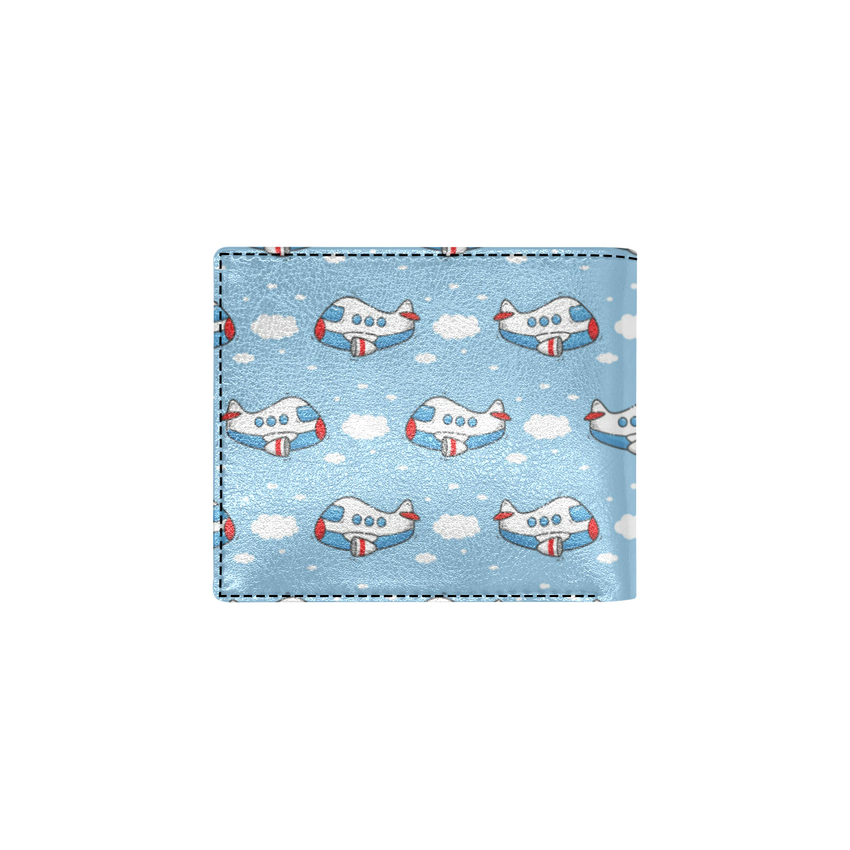 Airplane Cartoon Pattern Print Design 07 Men's ID Card Wallet