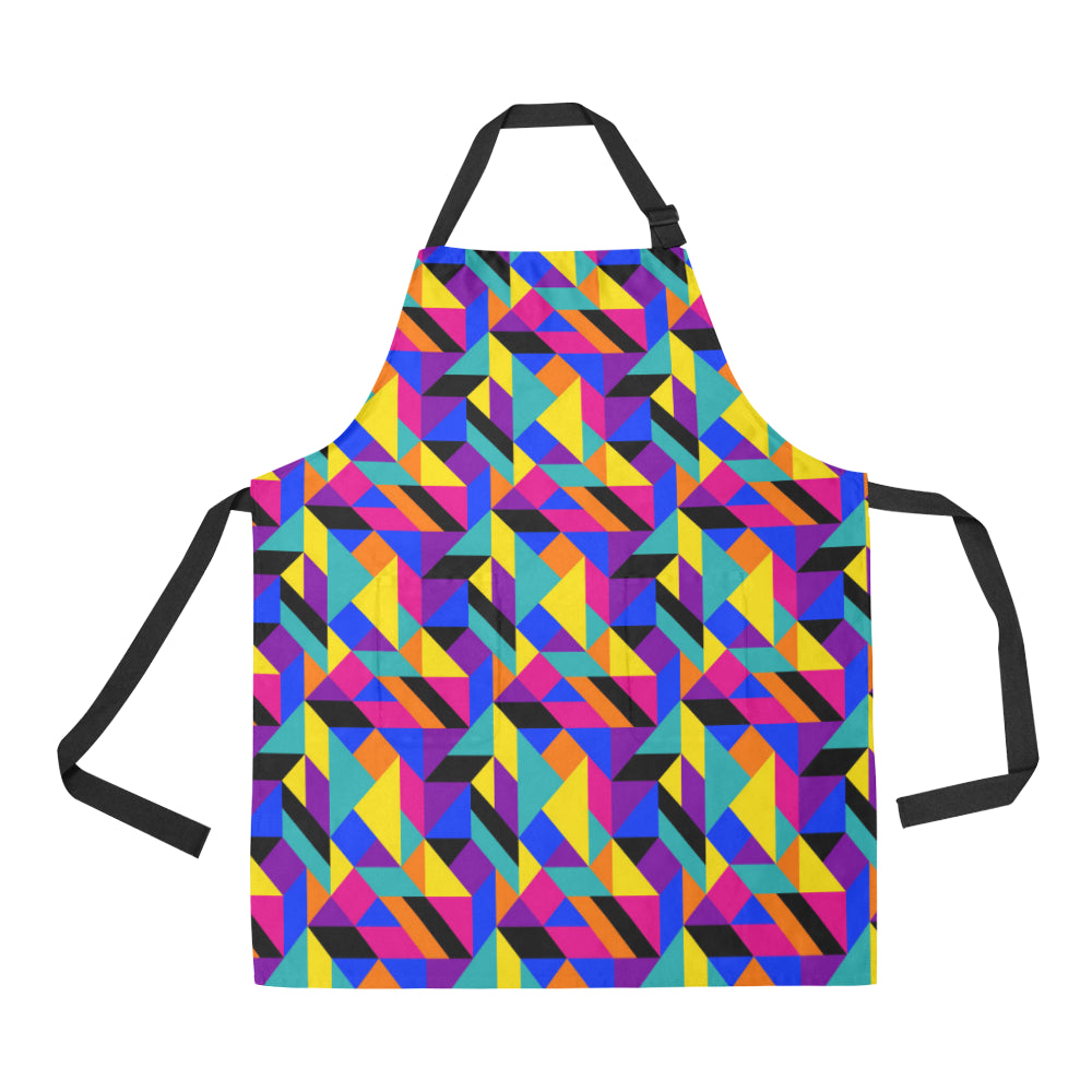 90s Colorful Pattern Print Design 1 Apron with Pocket