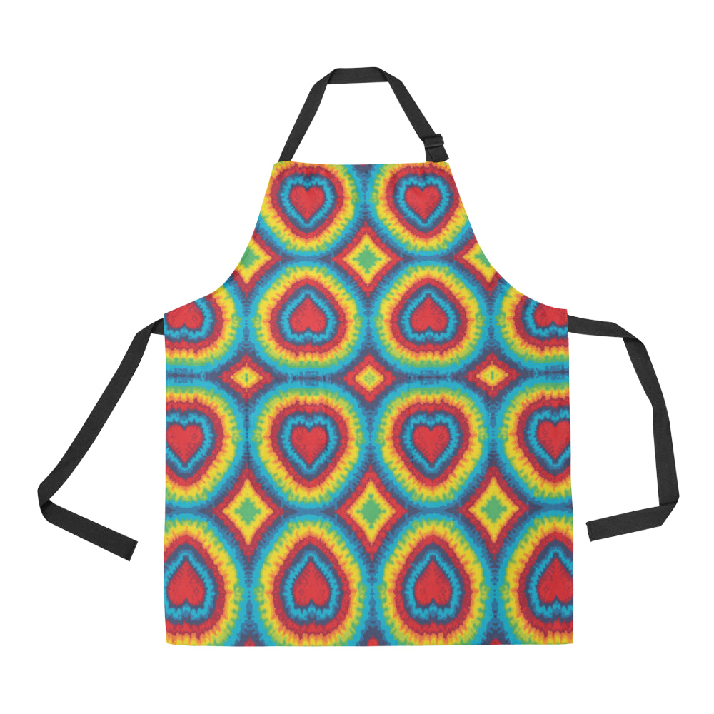 Tie Dye Heart shape Apron with Pocket