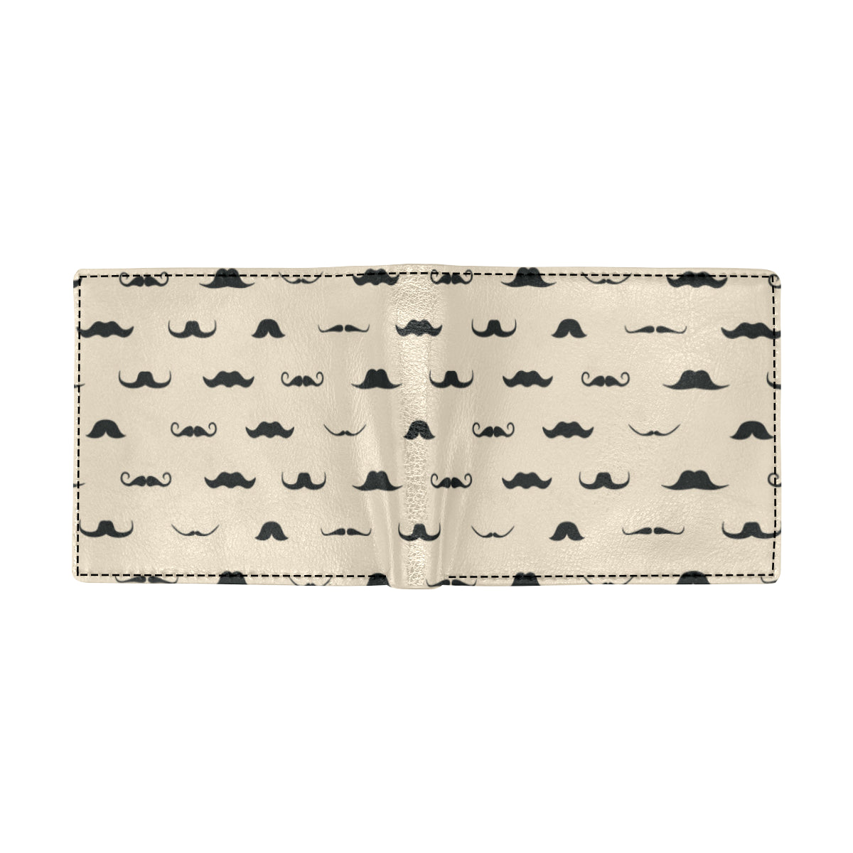 Mustache Pattern Print Design A03 Men's ID Card Wallet