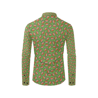 American Football on Green Design Men's Long Sleeve Shirt
