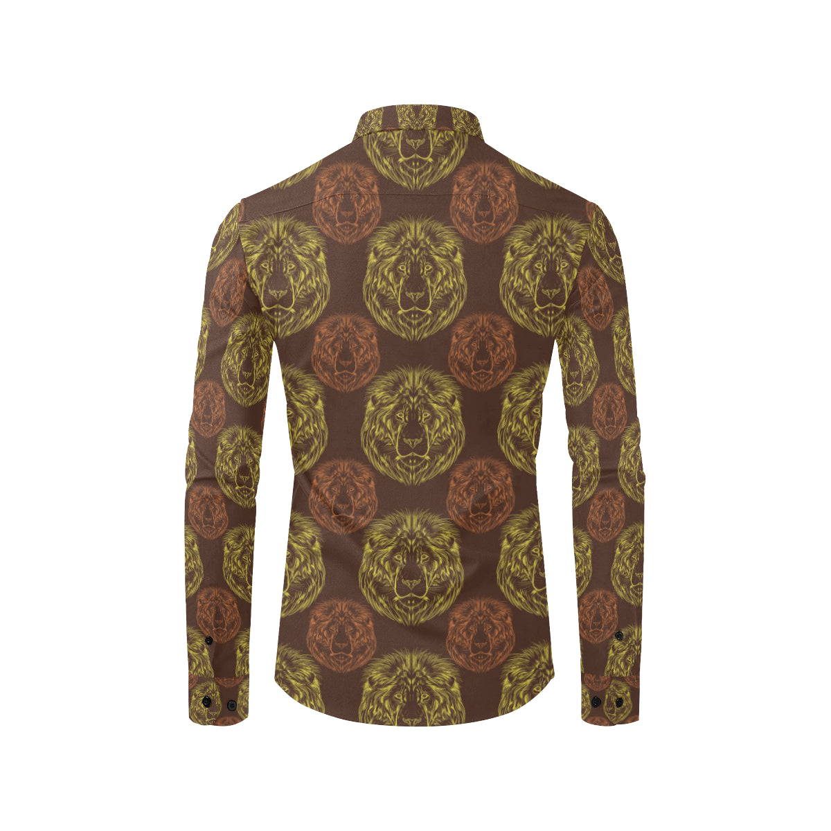 Lion Pattern Print Design 04 Men's Long Sleeve Shirt