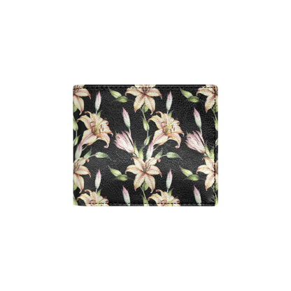 Lily Pattern Print Design LY05 Men's ID Card Wallet
