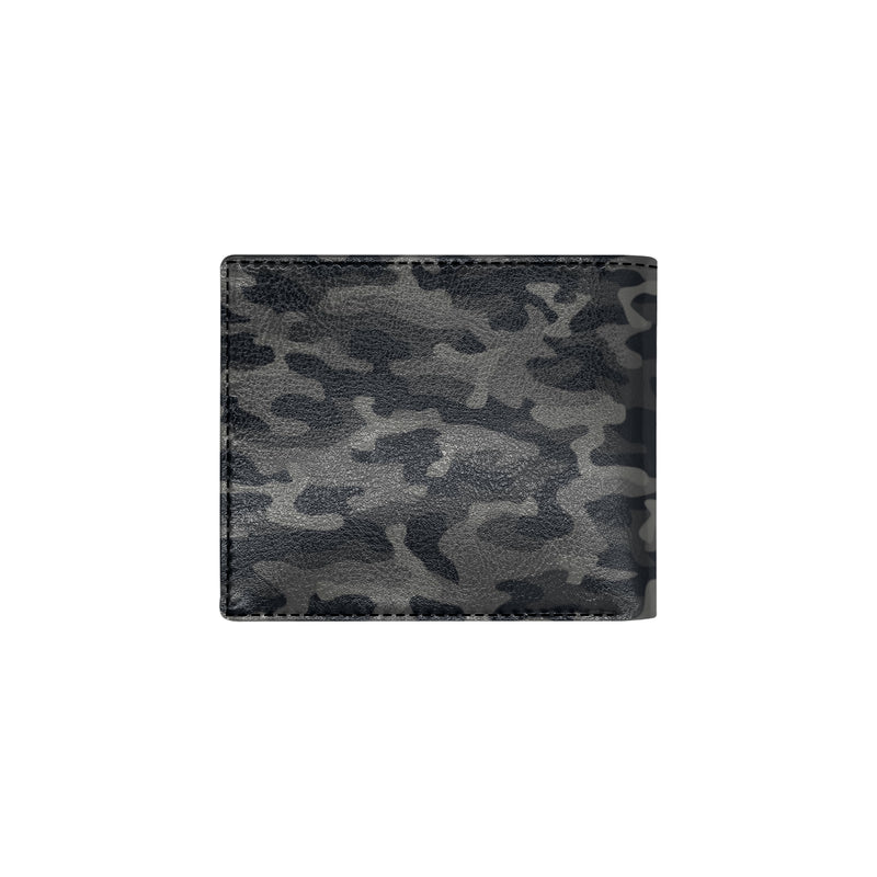 Camo Black Pattern Print Design 02 Men's ID Card Wallet