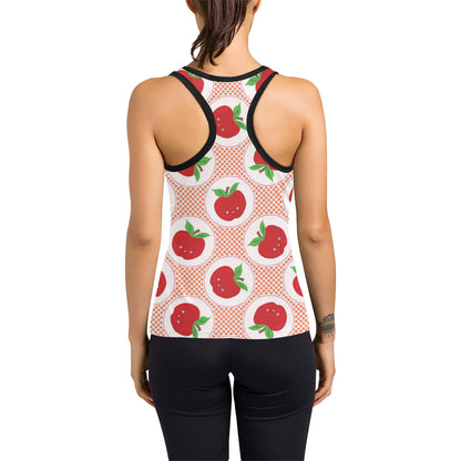 Apple Pattern Print Design AP08 Women's Racerback Tank Top