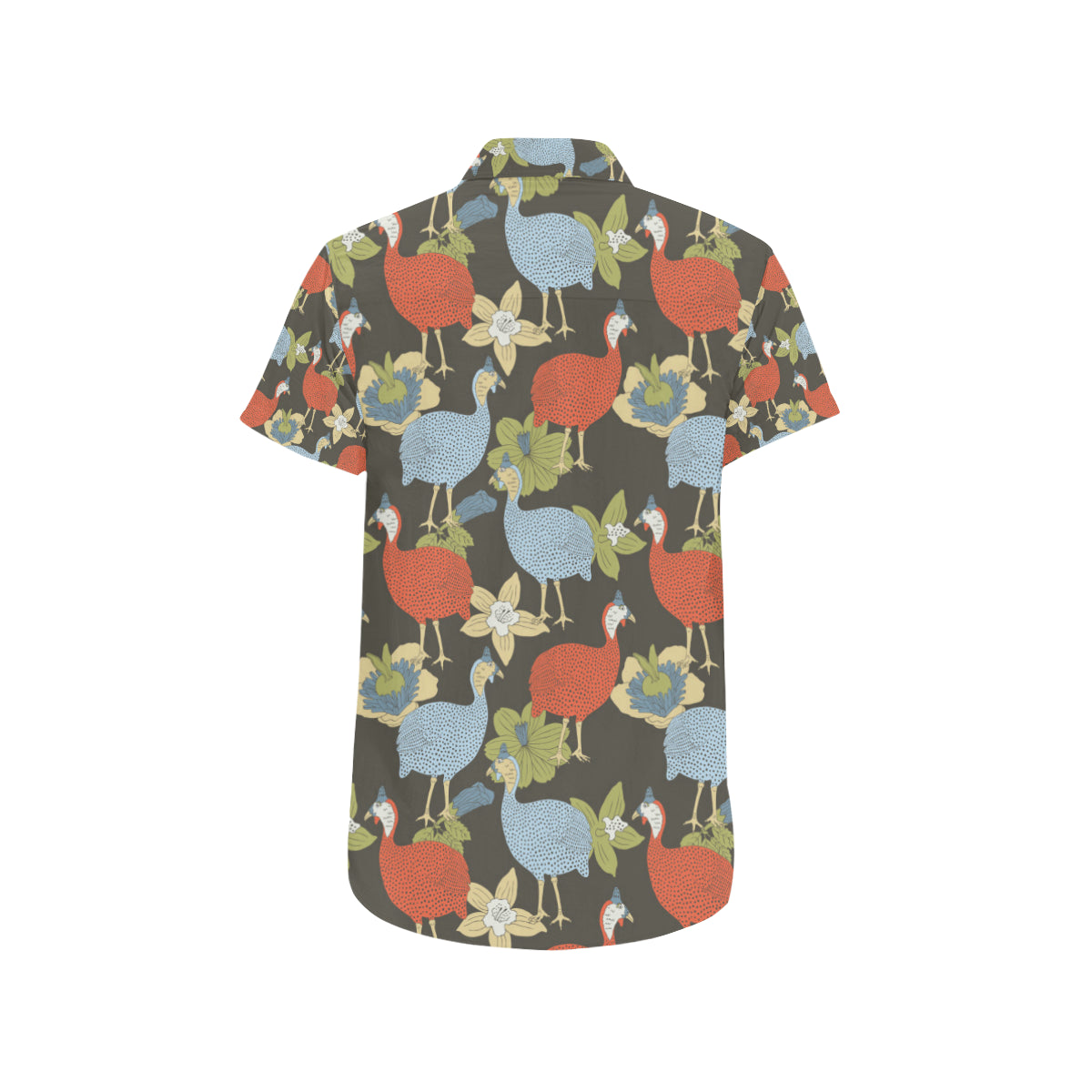 Guinea Fowl Pattern Print Design 02 Men's Short Sleeve Button Up Shirt