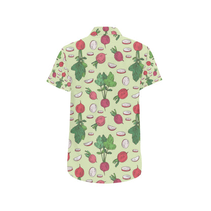 Radish Pattern Print Design A04 Men's Short Sleeve Button Up Shirt