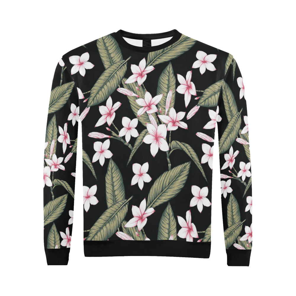 Plumeria Pattern Print Design PM021 Men Long Sleeve Sweatshirt