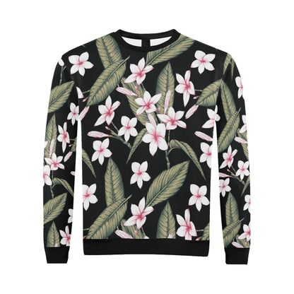Plumeria Pattern Print Design PM021 Men Long Sleeve Sweatshirt