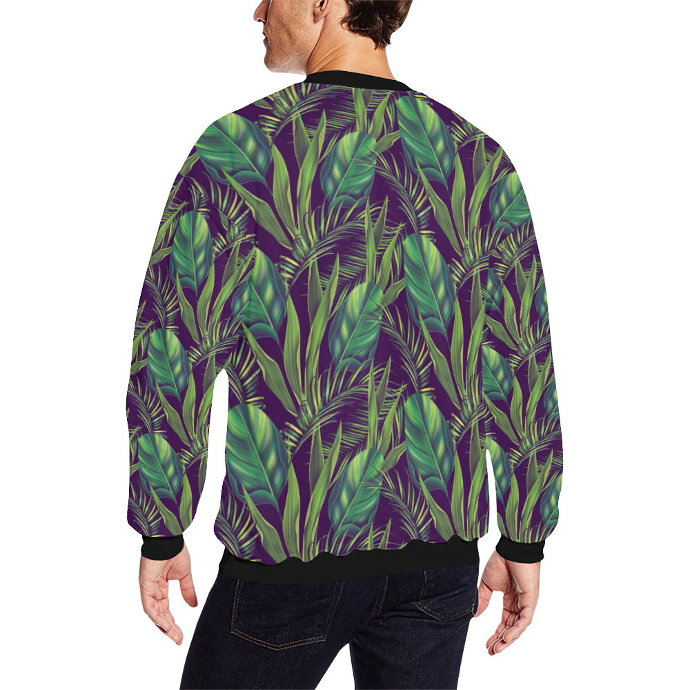 Palm Leaves Pattern Print Design PL03 Men Long Sleeve Sweatshirt