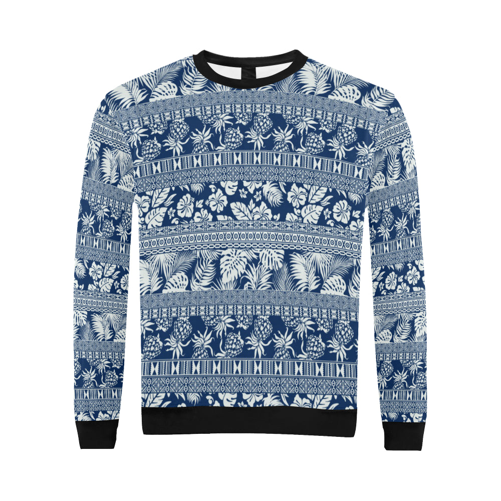Hawaiian Themed Pattern Print Design H020 Men Long Sleeve Sweatshirt