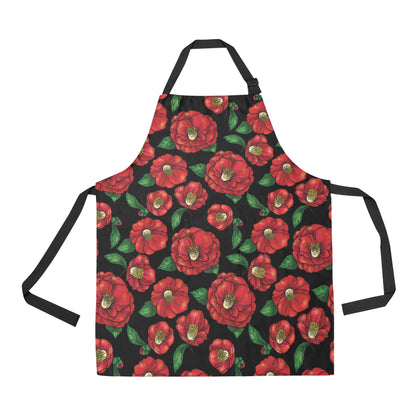 Camellia Pattern Print Design CM07 Apron with Pocket