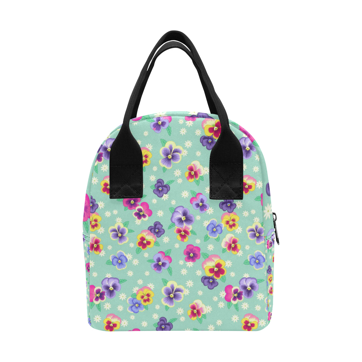 Pansy Pattern Print Design PS08 Insulated Lunch Bag
