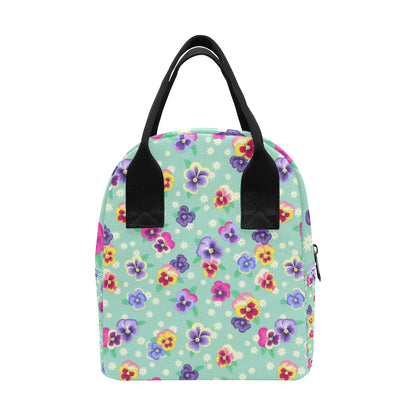 Pansy Pattern Print Design PS08 Insulated Lunch Bag