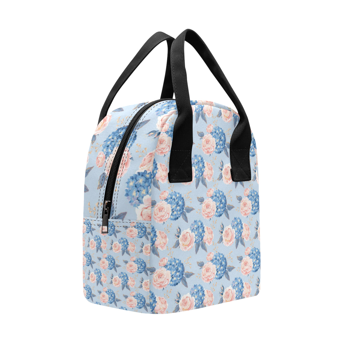 Hydrangea Pattern Print Design HD06 Insulated Lunch Bag