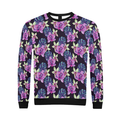 Orchid Pattern Print Design OR010 Men Long Sleeve Sweatshirt