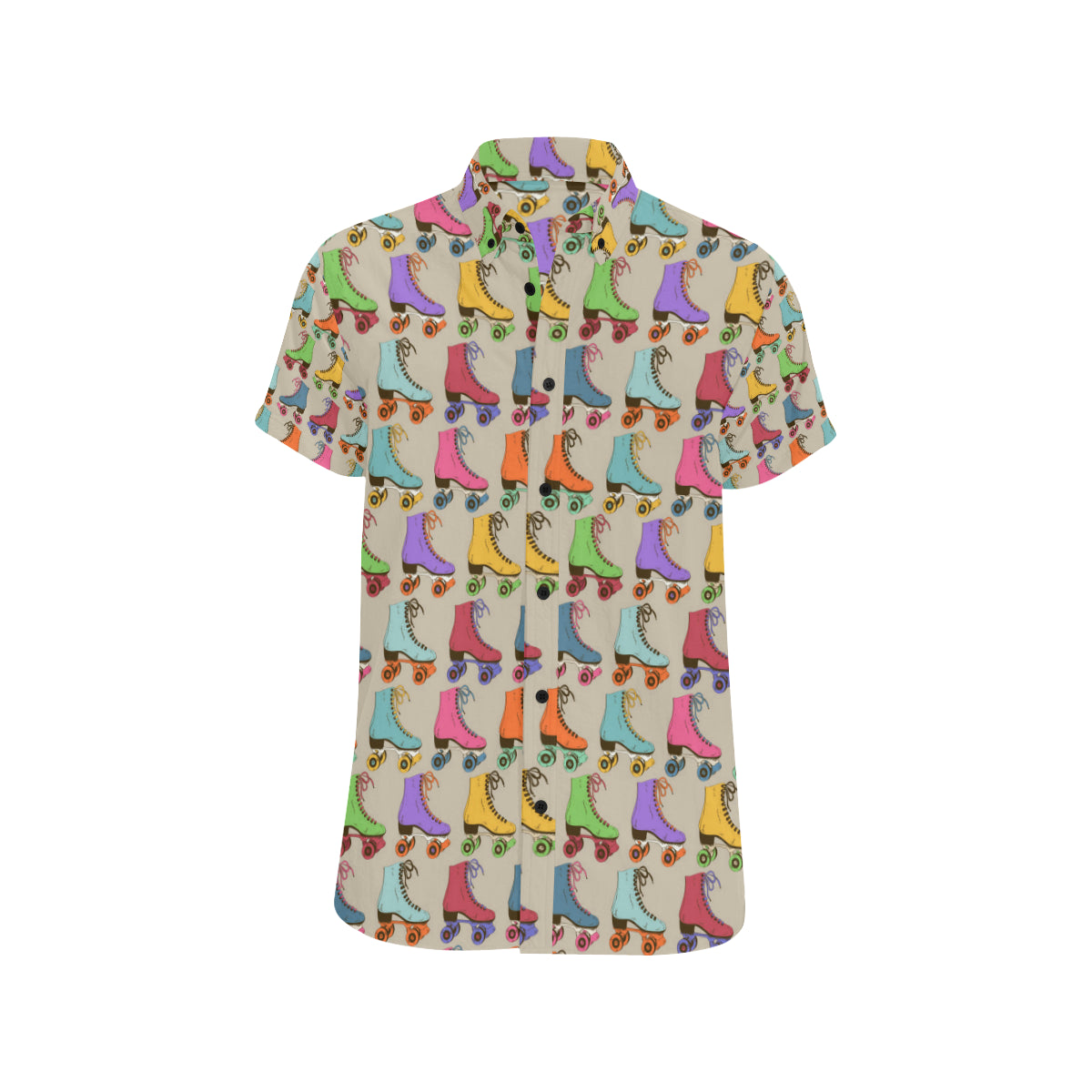 Roller skate Pattern Print Design A01 Men's Short Sleeve Button Up Shirt