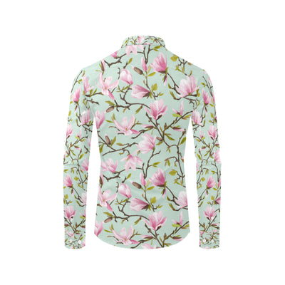 Magnolia Pattern Print Design MAG04 Men's Long Sleeve Shirt