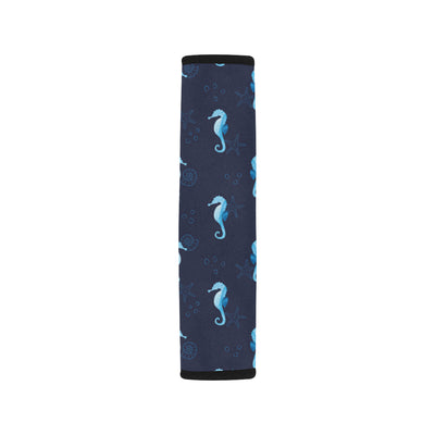 SeaHorse Blue neon Pattern Print Design 03 Car Seat Belt Cover