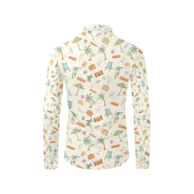 Beach Themed Pattern Print Design 05 Men's Long Sleeve Shirt