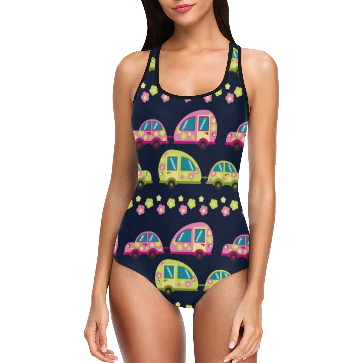 Camper Cute Camping Design No 3 Print Women Swimsuit