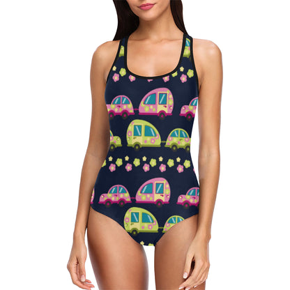 Camper Cute Camping Design No 3 Print Women Swimsuit