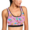 Cupcake Pattern Print Design CP05 Sports Bra