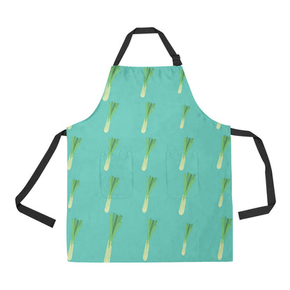 Leek Pattern Print Design 01 Apron with Pocket