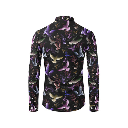 Pigeon Pattern Print Design 01 Men's Long Sleeve Shirt