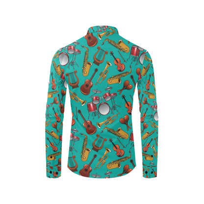 Drum Set Pattern Print Design 01 Men's Long Sleeve Shirt