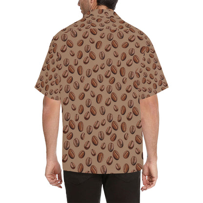 Coffee Pattern Print Design 07 Men's Hawaiian Shirt
