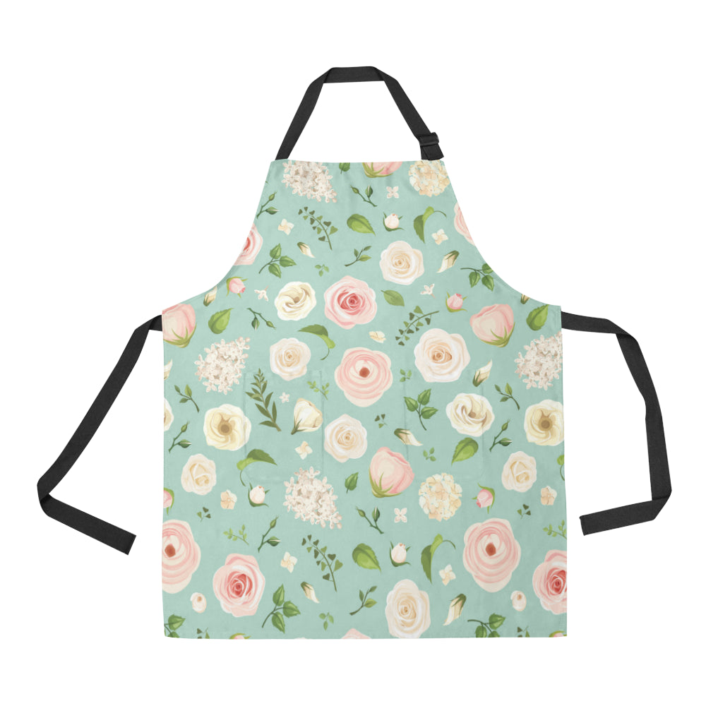 Lisianthus Pattern Print Design 01 Apron with Pocket