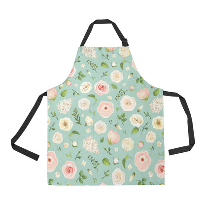 Lisianthus Pattern Print Design 01 Apron with Pocket