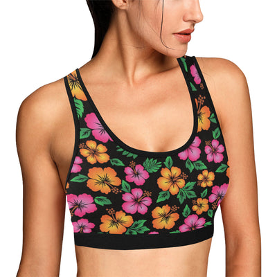 Hibiscus Pattern Print Design HB029 Sports Bra