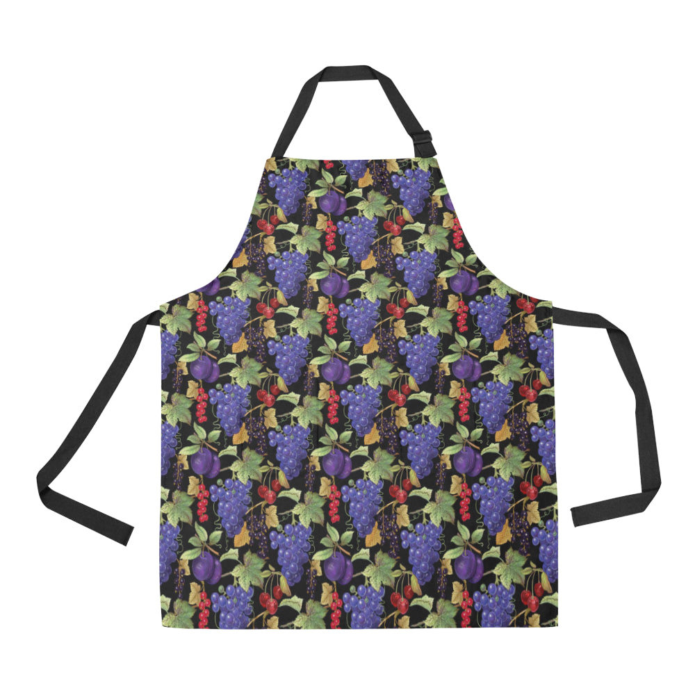 Grape Pattern Print Design GP05 Apron with Pocket