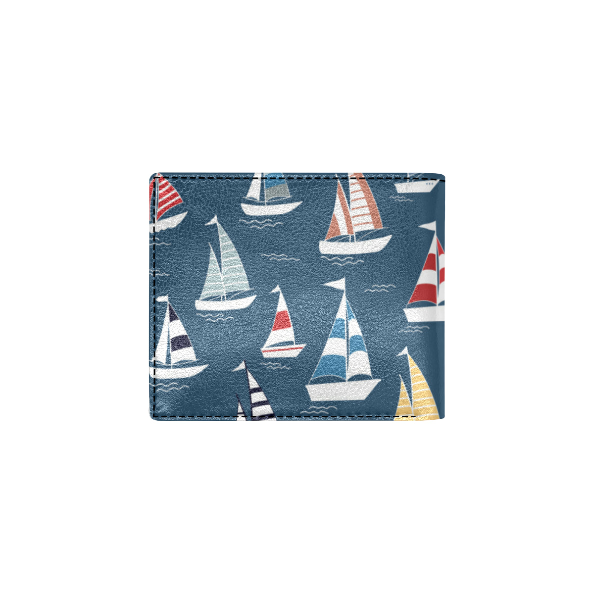 Sailing Ships Pattern Print Design A04 Men's ID Card Wallet