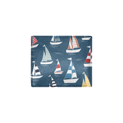 Sailing Ships Pattern Print Design A04 Men's ID Card Wallet