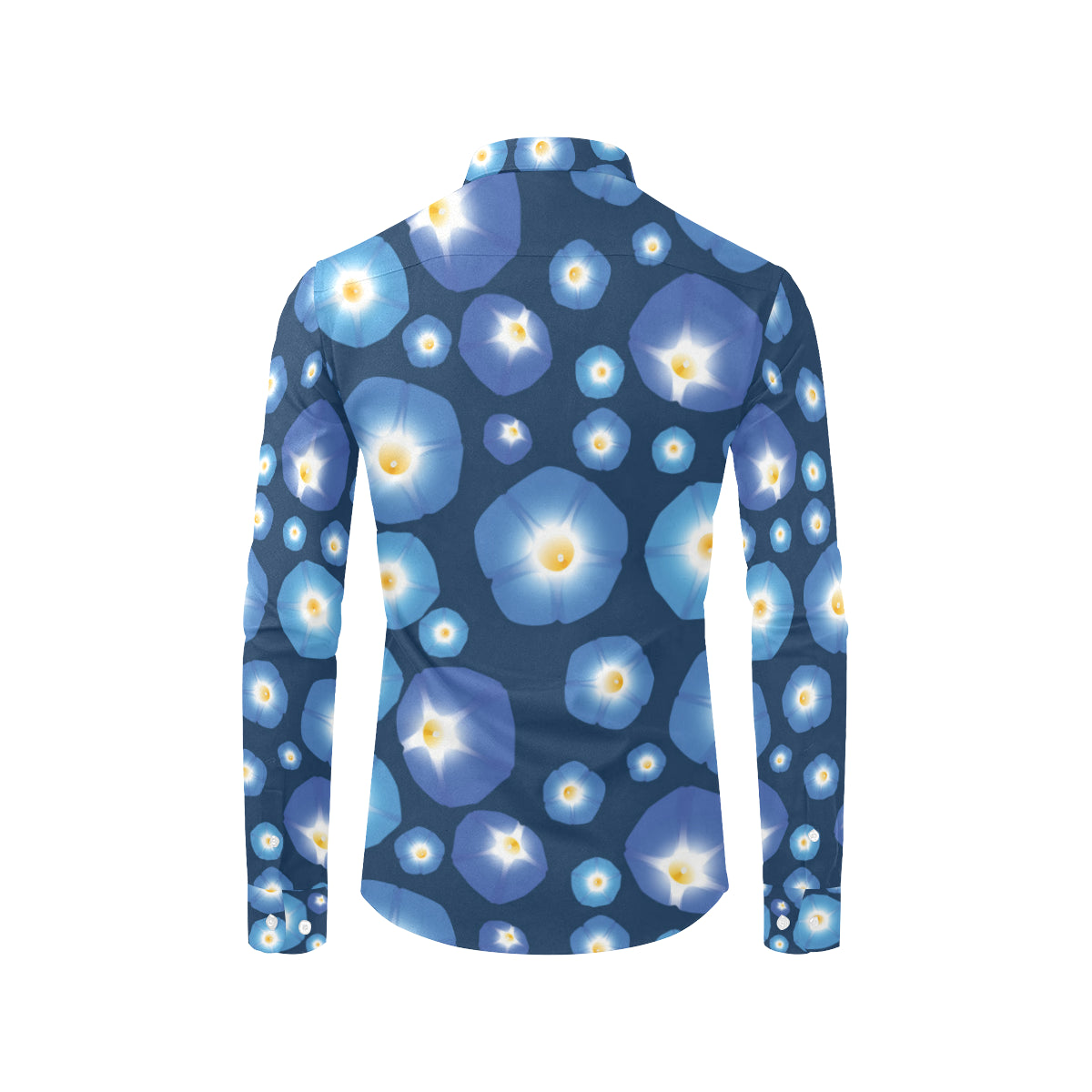 Morning Glory Pattern Print Design 02 Men's Long Sleeve Shirt