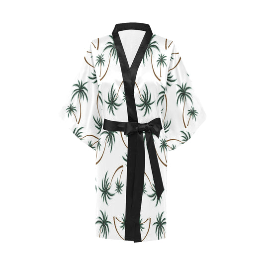 Palm Tree Pattern Print Design PT07 Women Kimono Robe