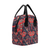 Red Indian Elephant Pattern Insulated Lunch Bag