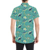 Sea Turtle Pattern Print Design T08 Men's Short Sleeve Button Up Shirt