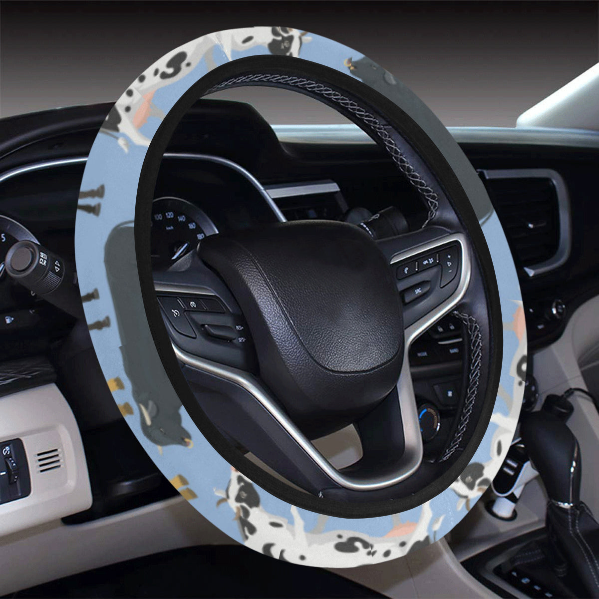 Cattle Pattern Print Design 02 Steering Wheel Cover with Elastic Edge