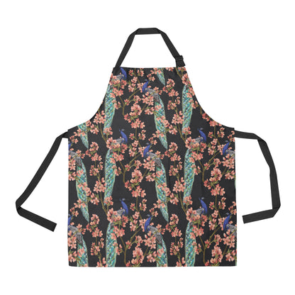 Peacock Pattern Print Design A01 Apron with Pocket